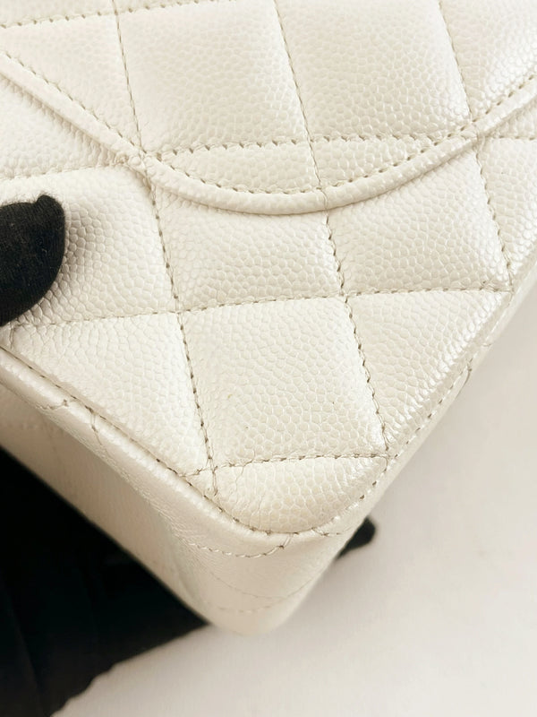 Classic Double Flap Bag Quilted Caviar Small