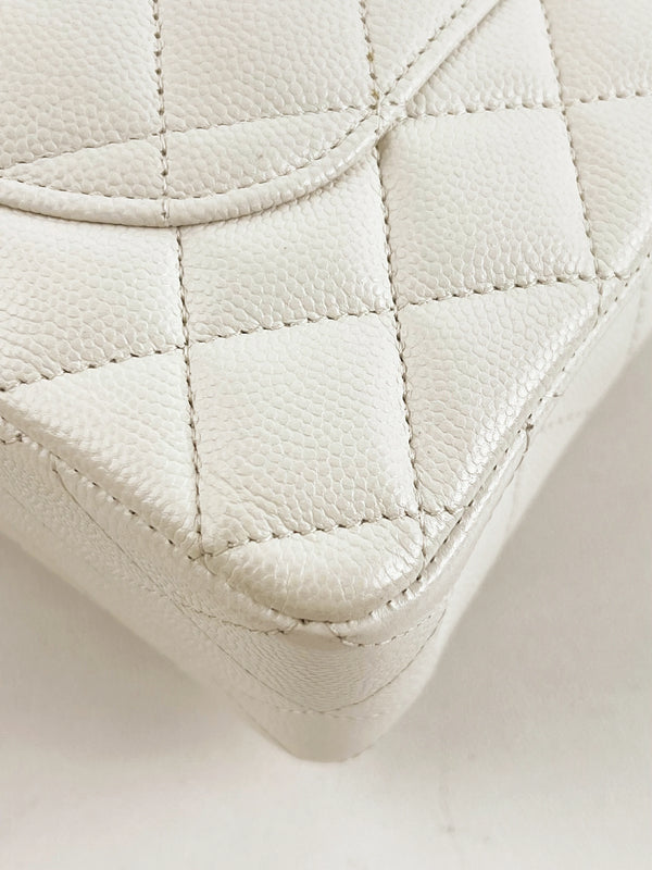 Classic Double Flap Bag Quilted Caviar Small