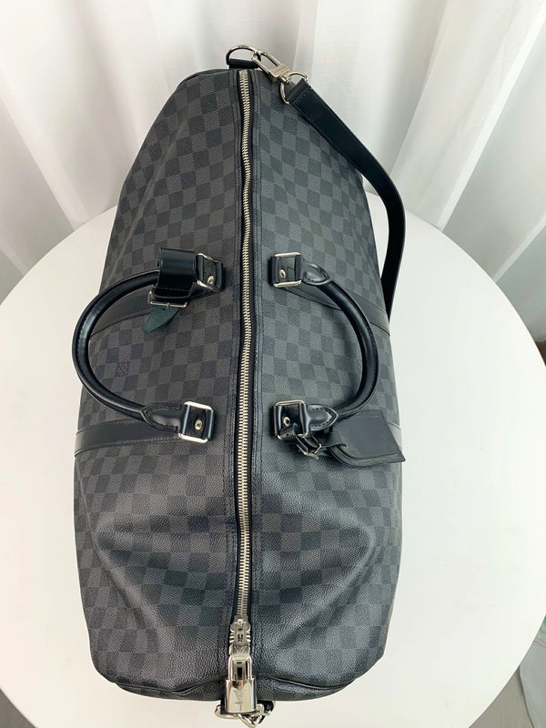 Keepall Bandouliere Bag Damier Graphite 55