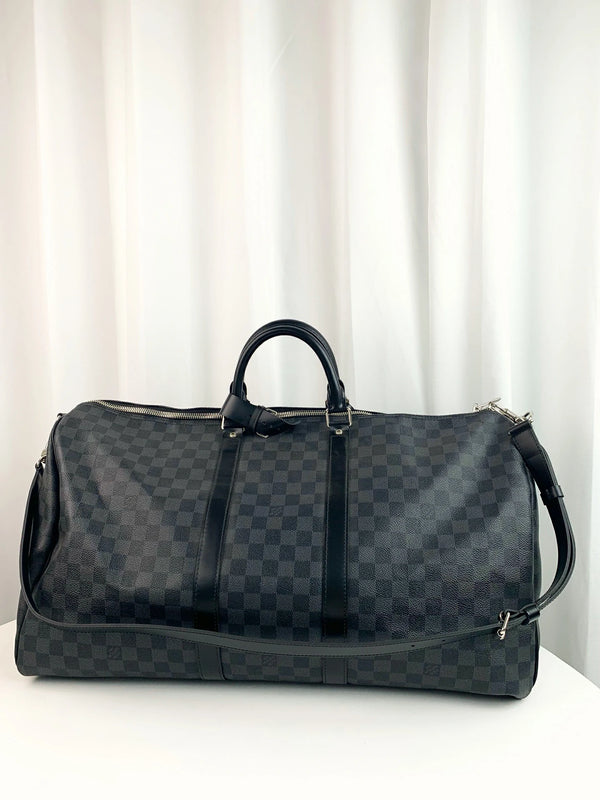 Keepall Bandouliere Bag Damier Graphite 55