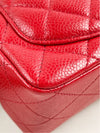 Square Classic Single Flap Bag Quilted Caviar Mini