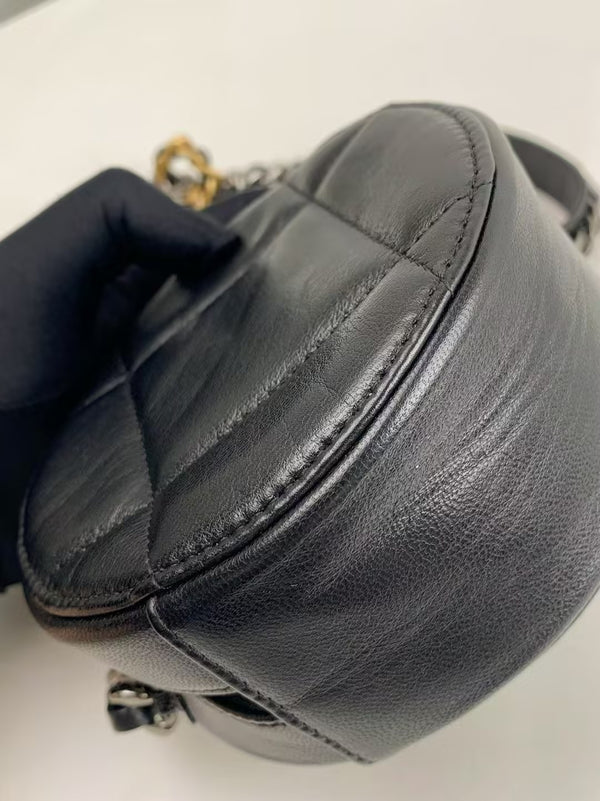 CHANEL 19 Round Clutch with Chain Quilted Leather