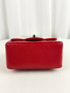 Square Classic Single Flap Bag Quilted Caviar Mini