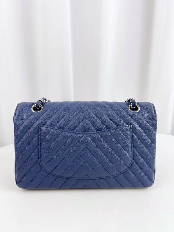 CHANEL Classic Double Flap Bag Quilted Caviar Medium
