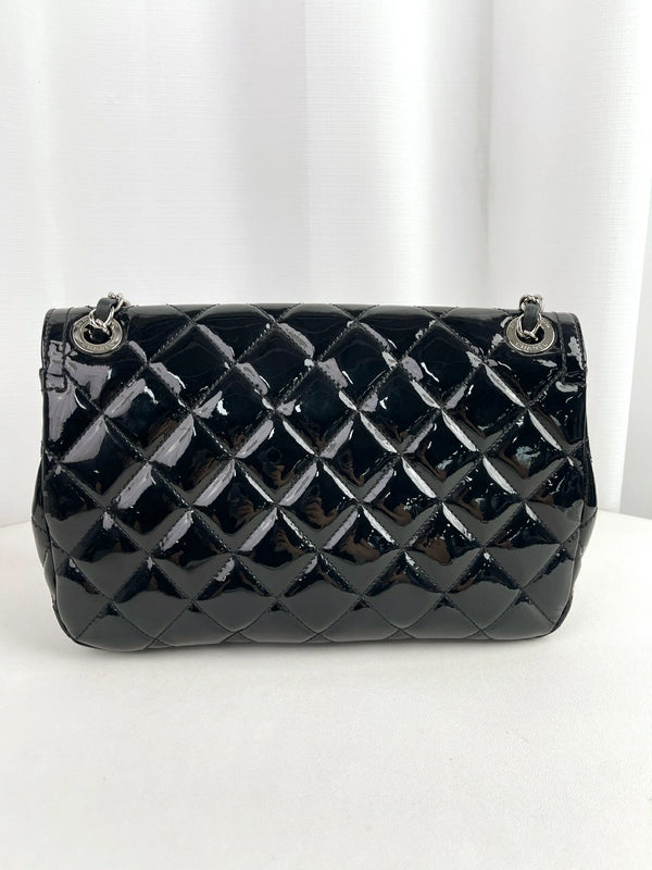 Coco Shine Flap Bag Quilted Patent Medium