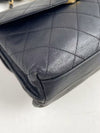 CHANEL Classic Flap Reversible Black Grained Lambskin Leather Medium