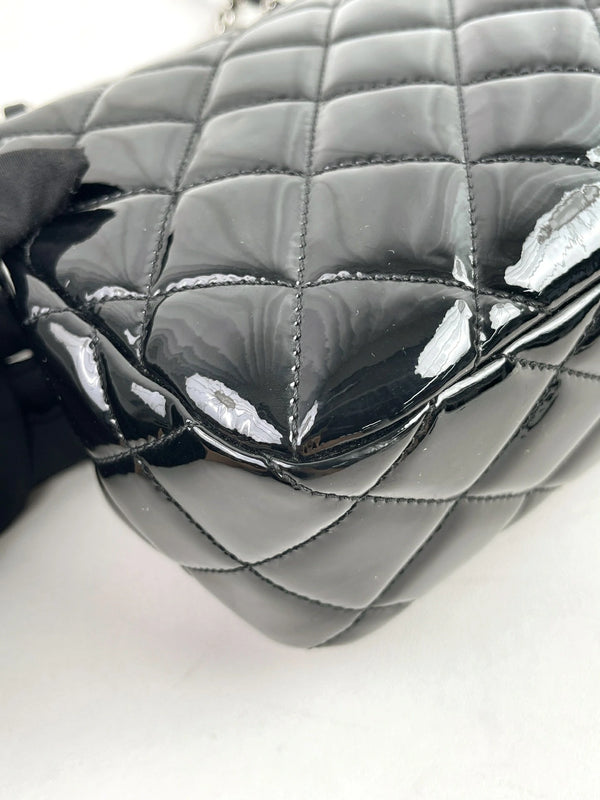 Coco Shine Flap Bag Quilted Patent Medium