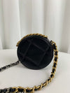CHANEL 19 Round Clutch with Chain Quilted Leather