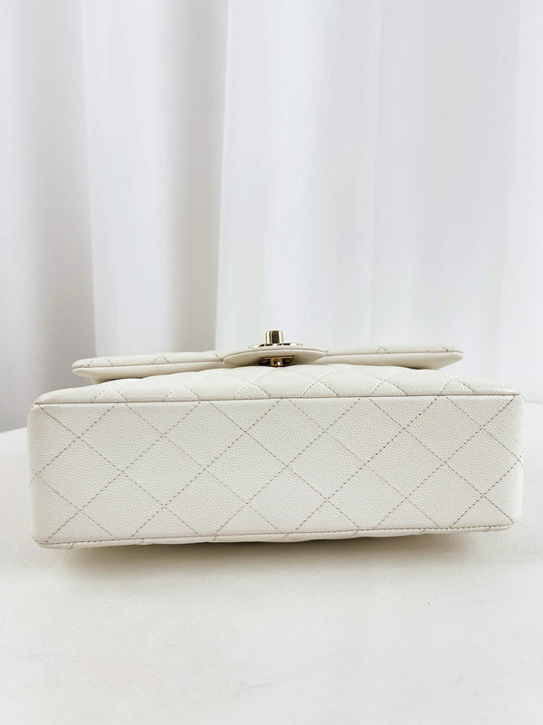 Classic Double Flap Bag Quilted Caviar Small
