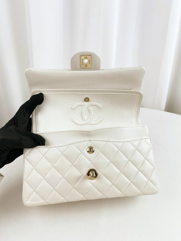 Classic Double Flap Bag Quilted Caviar Small