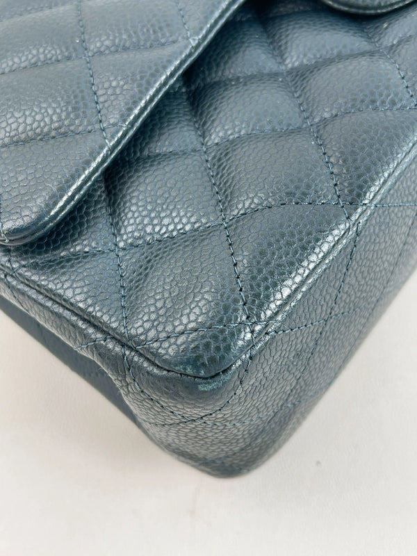 Chanel Classic Double Flap Bag Quilted Iridescent Caviar