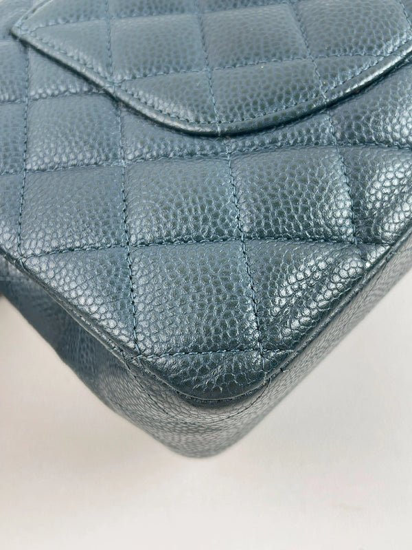 Chanel Classic Double Flap Bag Quilted Iridescent Caviar