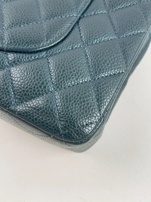 Chanel Classic Double Flap Bag Quilted Iridescent Caviar