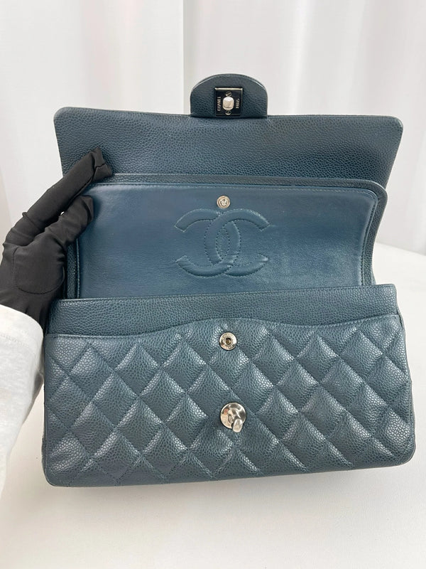 Chanel Classic Double Flap Bag Quilted Iridescent Caviar