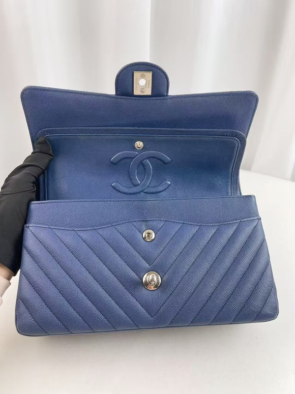 CHANEL Classic Double Flap Bag Quilted Caviar Medium