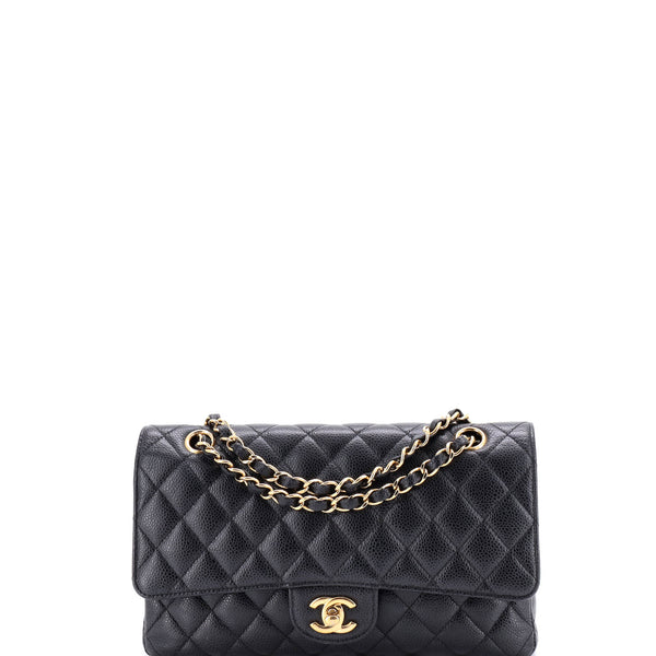 Classic Double Flap Bag Quilted Caviar Medium