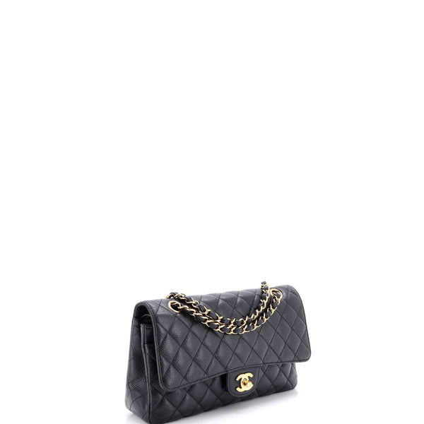 Classic Double Flap Bag Quilted Caviar Medium