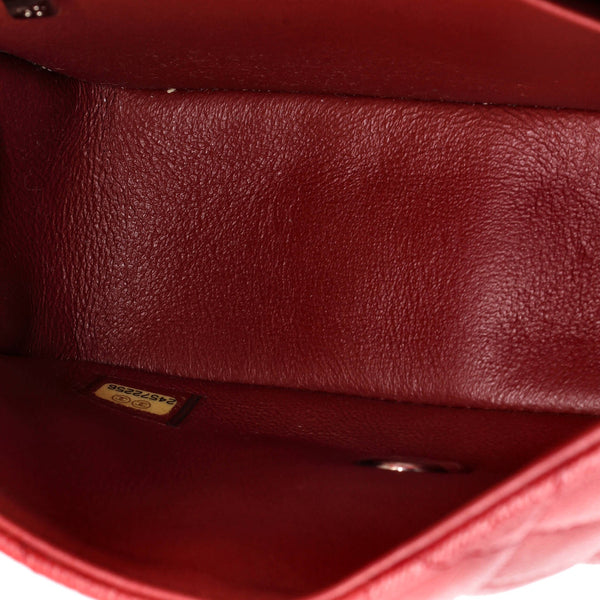 Square Classic Single Flap Bag Quilted Caviar Mini