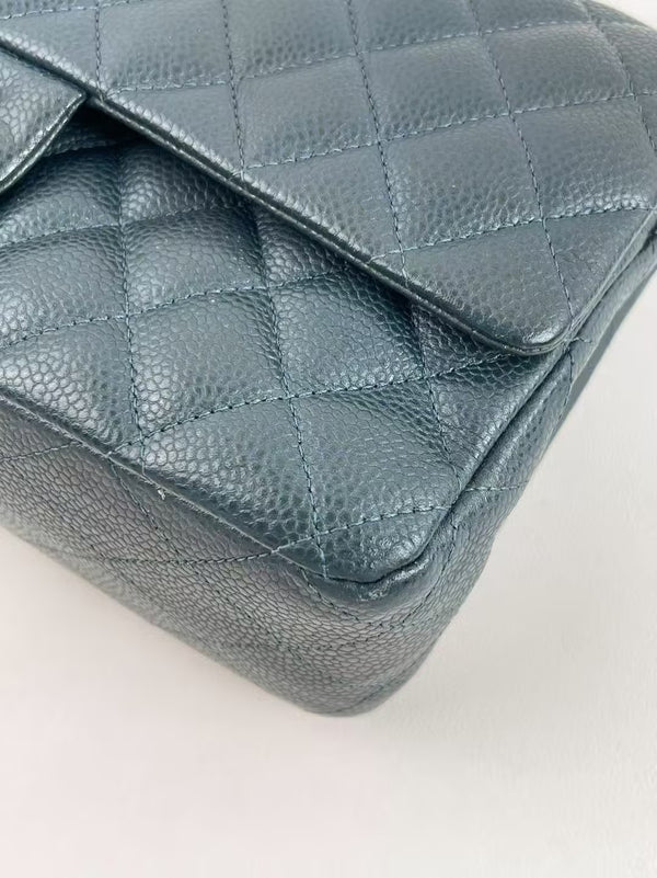 CHANEL Classic Double Flap Bag Quilted Caviar Medium
