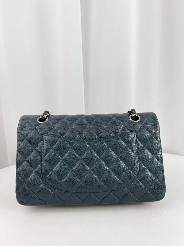 CHANEL Classic Double Flap Bag Quilted Caviar Medium
