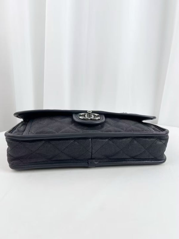 CHANEL Classic Double Flap Bag Quilted Caviar Medium