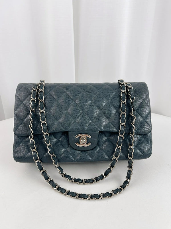 Chanel Classic Double Flap Bag Quilted Iridescent Caviar