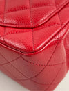 Square Classic Single Flap Bag Quilted Caviar Mini