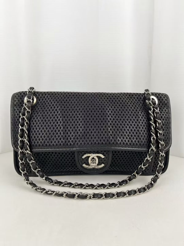 CHANEL Up In The Air Flap Bag Perforated Leather Medium