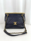 CHANEL Classic Flap Reversible Black Grained Lambskin Leather Medium