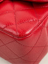 Square Classic Single Flap Bag Quilted Caviar Mini