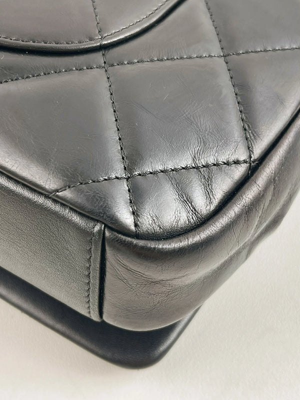 Gold Bar Full Flap Bag Quilted Aged Calfskin Medium