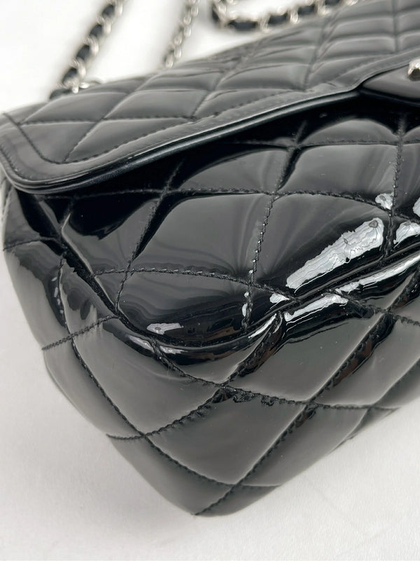 Coco Shine Flap Bag Quilted Patent Medium