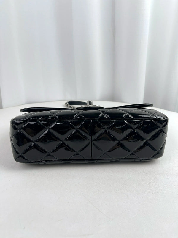 Coco Shine Flap Bag Quilted Patent Medium