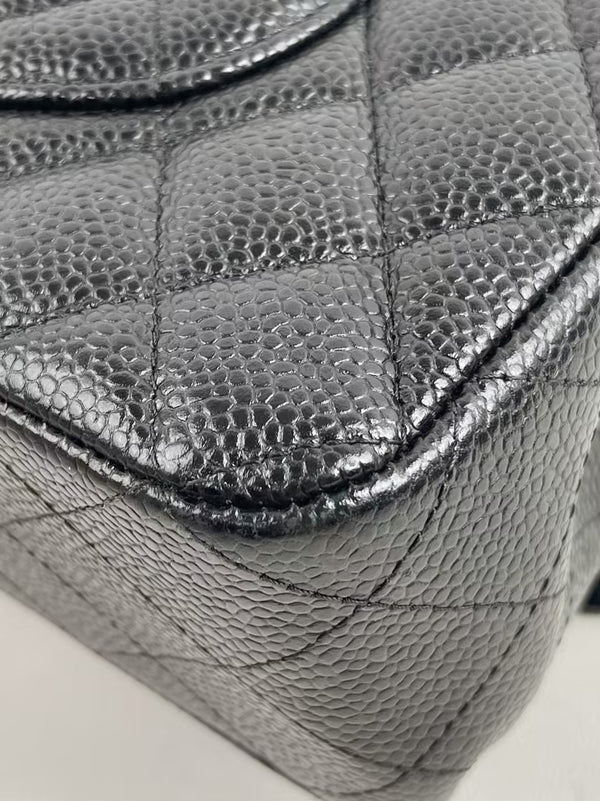 CHANEL Classic Double Flap Bag Quilted Caviar Medium