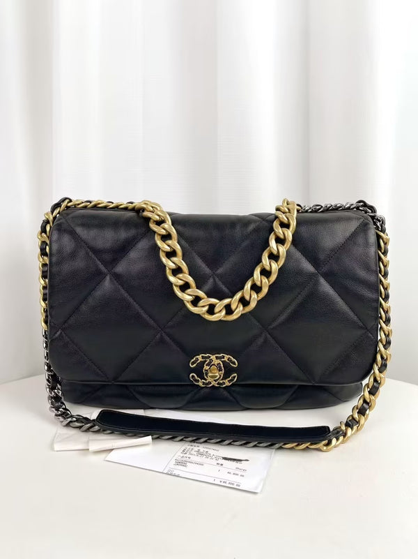 CHANEL 19 Flap Bag Quilted Goatskin Medium