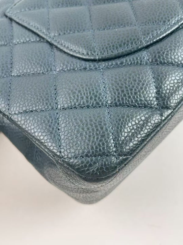 CHANEL Classic Double Flap Bag Quilted Caviar Medium