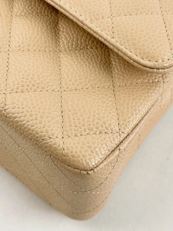 Vintage Classic Double Flap Bag Quilted Caviar Medium