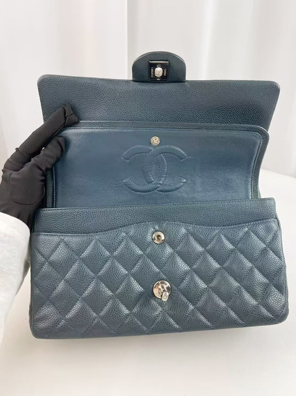 CHANEL Classic Double Flap Bag Quilted Caviar Medium