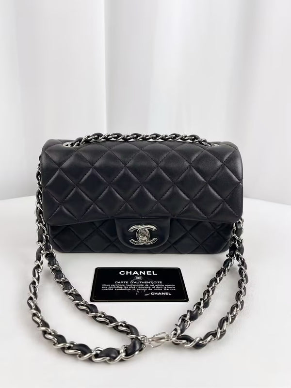 CHANEL Classic Single Flap Bag Quilted Lambskin Mini